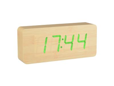 R&eacute;veil digital led aspect bois 21 cm