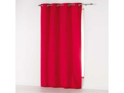 Rideau a oeillets 140 x 280 cm microfibre unie absolu Rouge