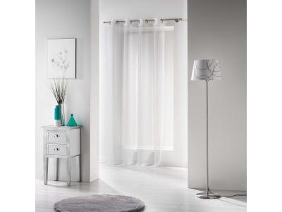 Panneau a oeillets metal 140 x 280 cm voile uni voiline Blanc