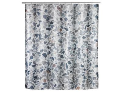 WENKO Rideau de douche design Terrazzo - Polyester - 180 x 200 cm - Gris
