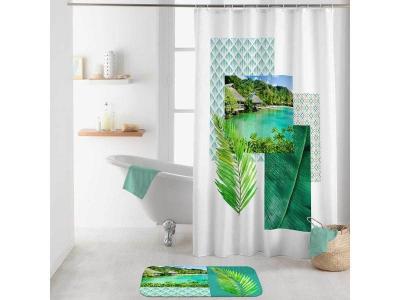 DOUCEUR D INTERIEUR Rideau de douche ""copacabana"" 180x200cm blanc