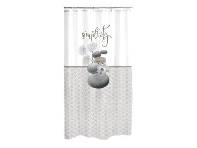 DOUCEUR D INTERIEUR Rideau de Douche Imprim&eacute; Min&eacute;ral 180x200cm Taupe