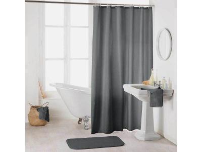 DOUCEUR D INTERIEUR Rideau de douche uni ""essencia"" 180x200cm anthracite