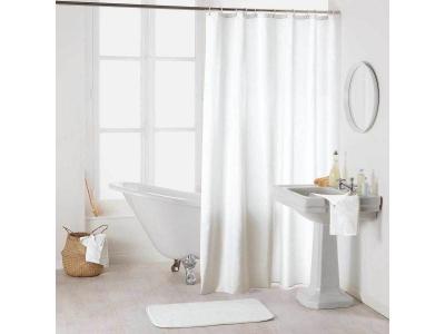 DOUCEUR D INTERIEUR Rideau de douche uni ""essencia"" 180x200cm blanc