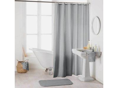 DOUCEUR D INTERIEUR Rideau de douche uni ""essencia"" 180x200cm gris