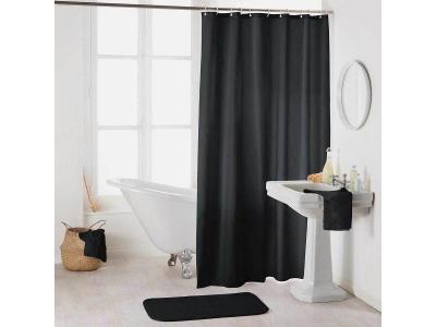 DOUCEUR D INTERIEUR Rideau de douche uni ""essencia"" 180x200cm noir