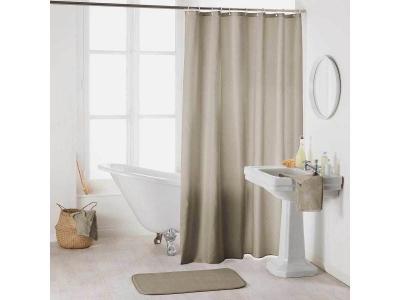 DOUCEUR D INTERIEUR Rideau de douche uni ""essencia"" 180x200cm taupe