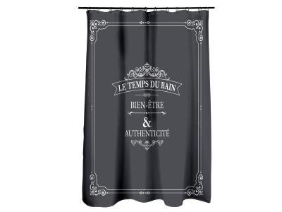 PARIS PRIX Rideau de douche ""vintage"" 180x200cm anthracite