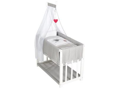 ROBA  Berceau Cododo Complet ""Adam et Eule"" 4 en 1 - Convertible en banc - Blanc