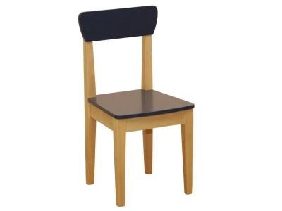 ROBA Chaise Enfant en Bois - Hauteur d'assise 31 cm - Naturel /Bleu