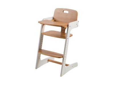 ROBA  Chaise haute &eacute;volutive ""Kid Up"" en bois massif - Blanc/naturel
