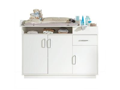 ROBA  Commode b&eacute;b&eacute; ""Nordic weiss"" incl. table &agrave; langer - 3 portes et 1 tiroir