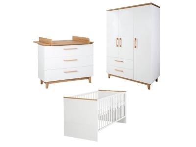 ROBA  Chambre B&eacute;b&eacute; Compl&egrave;te ""Finn"" - Lit 70x140 cm + Commode &agrave; langer + Armoire