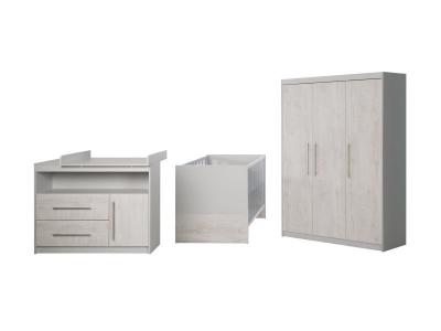 ROBA  Chambre B&eacute;b&eacute; Compl&egrave;te ""Maren 2"" - Lit 70x140 cm + Commode &agrave; langer + Armoire