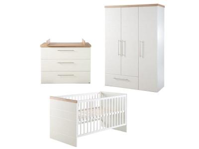 ROBA  Chambre B&eacute;b&eacute; Compl&egrave;te ""Nele""  - Lit 70x140 cm + Commode &agrave; langer + Armoire