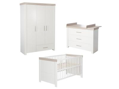 ROBA  Chambre B&eacute;b&eacute; Compl&egrave;te ""Lucy"" - Lit 70x140 cm + Commode &agrave; langer + Armoire