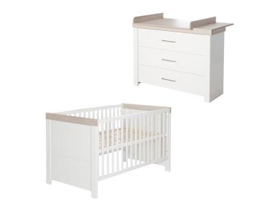 ROBA  Chambre B&eacute;b&eacute; Duo ""Lucy""  - Lit 70x140 cm + Commode &agrave; langer large