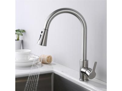 HOMELODY  Robinet de Cuisine avec Douchette 2 Fonctions Mitigeur Cuisine Bross&eacute; en Inox Mitigeur &Eacute;vier Rotatif 360&deg; Robinetterie 