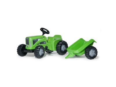 ROLLY TOYS  tracteur a pedales + remorque rollykiddy futura vert 620005