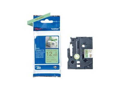 BROTHER Ruban  - TZERM34 - 12mm or sur vert menthe  - Qt 1