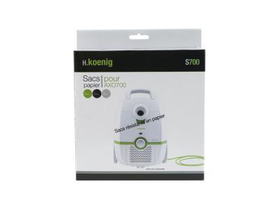 H.KOENIG S700  12 sacs papier pour aspirateur AXO700 et AXO800