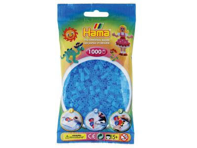 HAMA Sachet de 1000 perles  midi : bleu transparent 