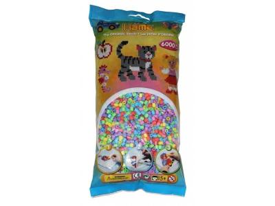 HAMA  Sachet de 6000 perles moyennes m&eacute;lange pastel