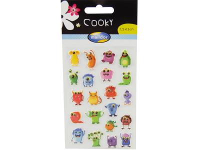 MAILDOR Sachet une planche de gommettes en 3d : monstres 