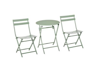 OUTSUNNY  - Salon de Jardin Bistro - Acier - 60x60x71cm - Vert