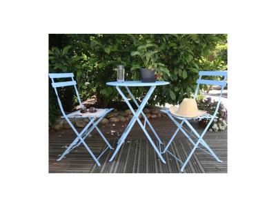 JARDINDECO Esschert Design - Salon de jardin bistrot nuances de bleu