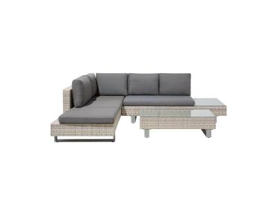 BELIANI Salon de jardin en rotin et en verre lanciano 107558