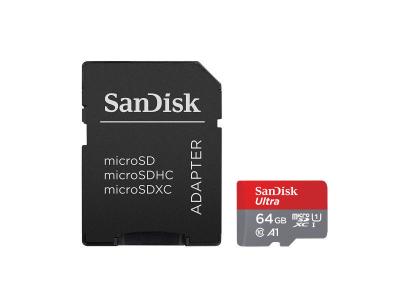 SANDISK Carte M&eacute;moire  Ultra MicroSDXC UHS-I 64 Go avec Adaptateur microSD, microSDHC et microSDXC 