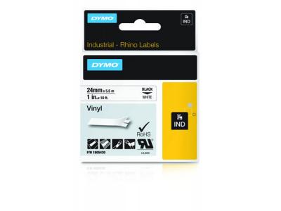 DYMO Ruban  Rhino 24 mm vinyl noir sur blanc 1805430