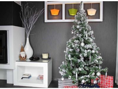 Sapin de No&euml;l artificiel Vert floqu&eacute; enneig&eacute; H 210 cm