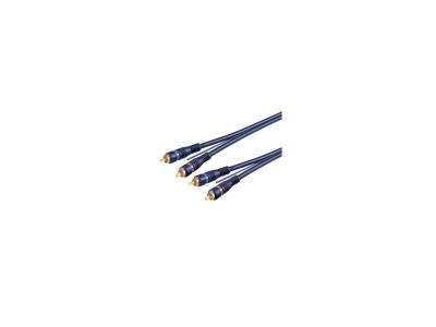 GENERIQUE CABLE AUDIO 2 RCA vers 2 RCA + remote plaqu&eacute; Or VIOLET 5 m