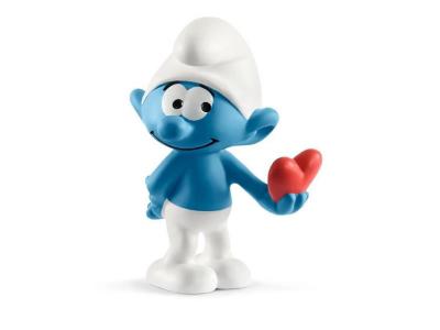 SCHLEICH - Figurine Schtroumpf avec c&oelig;ur The Smurfs, 20817, Bleu
