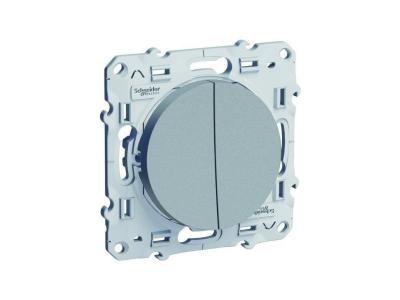 SCHNEIDER ELECTRIC Double va-et-vient &agrave; connexion rapide &agrave; vis aluminium Odace