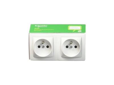SCHNEIDER ELECTRIC Double prise de courant 2 poles+terre  Alrea