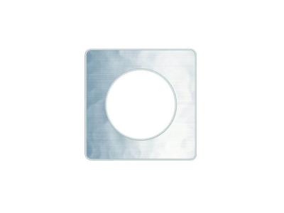 SCHNEIDER ELECTRIC Plaque 1 poste  Odace touch alu martel&eacute; liser&eacute; blanc