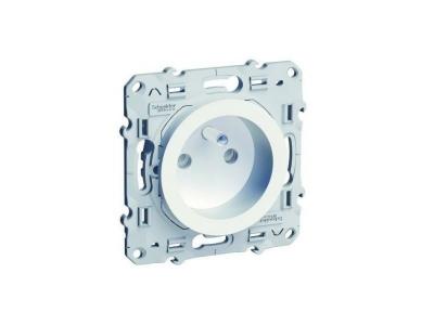 SCHNEIDER ELECTRIC Prise de courant 2 P&ocirc;les + Terre  Odace Blanc