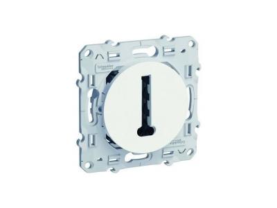 SCHNEIDER ELECTRIC Prise t&eacute;l&eacute;phone en T 8 contacts &agrave; vis - blanc - Odace - Schneider
