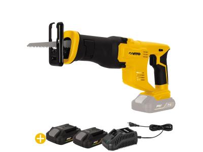 VITO Scie sabre sans fil 20V + 2 batteries lithium 2AH + Chargeur rapide  EGO LI