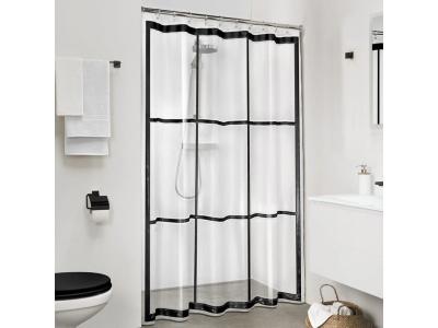 SEALSKIN  Brix, Rideau de douche PEVA, Transparent, Noir