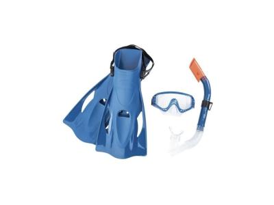 AC DECO BESTWAY Ensemble Masque Meridan Snorkel + Tuba + Palmes 43/46 - 2 couleurs assorties