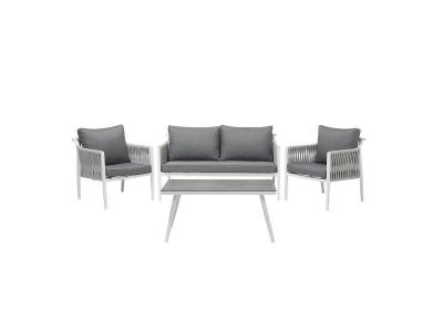 BELIANI Salon de jardin 4 places gris fonc&eacute;