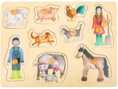 SMALL FOOT  forme puzzle Ferme bois junior 9 pi&egrave;ces