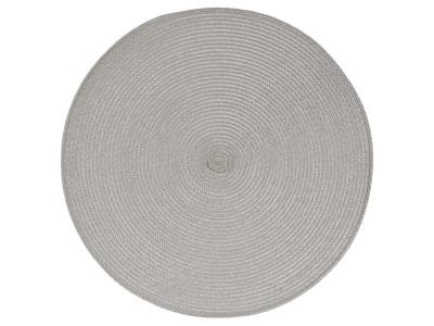 SECRET DE GOURMET Set de table Tress&eacute; Rond - Diam. 38 cm - Gris clair