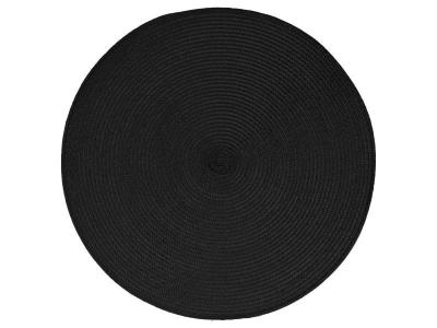 PARIS PRIX Lot de 6 sets de table - D 38 cm - Polypropyl&egrave;ne - Noir