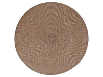 PARIS PRIX Secret de Gourmet - Set de table Tress&eacute; Rond - Diam. 38 cm - Taupe - Oscar 