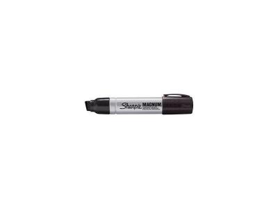 SHARPIE  - Marqueur Magnum Corps En M&eacute;tal Noir (Pointe Biseaut&eacute;e)